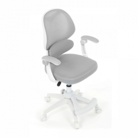 Dětská židle, výškově nastavitelná, šedá síťovina, KA-W8008 GREY