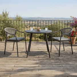 Zahradní stůl 90x90cm, kov, šedá, AZT-L1352 GREY
