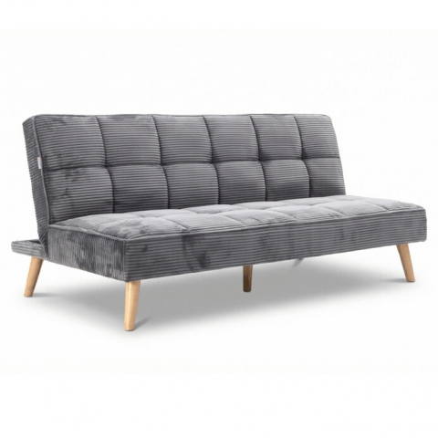 Trojmístná rozkládací pohovka šedá látka Alice 3 