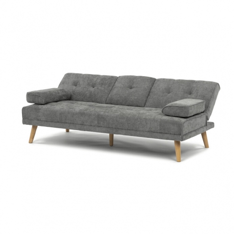 Trojmístná rozkládací pohovka šedá látka Otakar