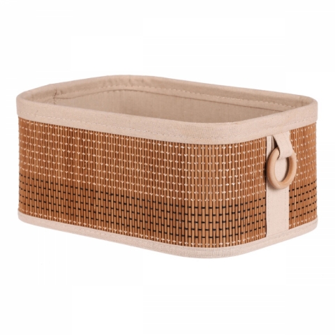 Koš regálový a prádelní - bambus, přírodní, cena za sadu 6 ks