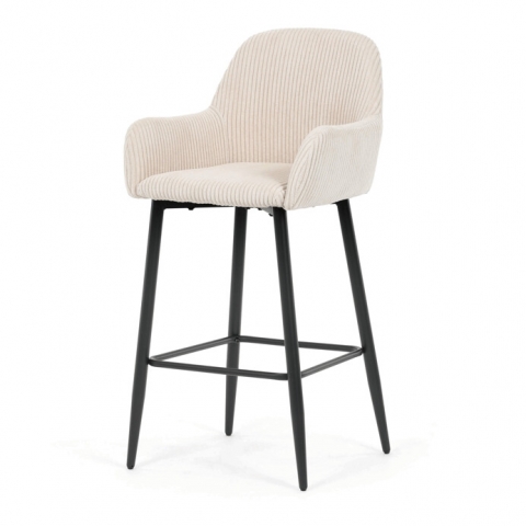 Barová židle s područkami AUB-V4009 béžová ( manšestr )
