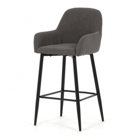 Barová židle s područkami AUB-V4009 šedá ( manšestr )