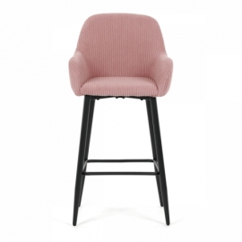 Barová židle, růžová, látka,AUB-V4009 PINK6