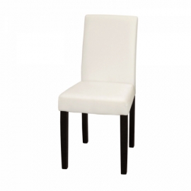 Jídelní židle bílá hnědé nohy, PRIMA  