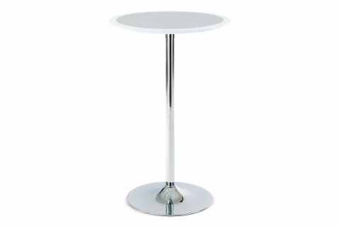 barový stůl plastový AUB-6050 WT bílo-stříbrný 
