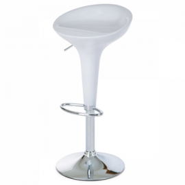 barová židle plastová bílá chromová, AUB-9002 WT 