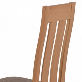 Jídelní židle masiv buk, barva buk, potah hnědý melír BC-2602 BUK3