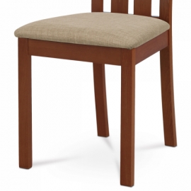 Jídelní židle masiv buk, barva třešeň, potah béžový BC-2602 TR3