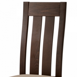 Jídelní židle masiv buk, barva ořech, potah béžový BC-2602 WAL