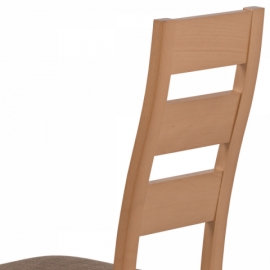 Jídelní židle masiv buk, barva buk, potah hnědý melír BC-2603 BUK3