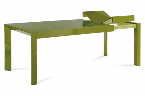 Designový rozkládací jídelní stůl zelený pro 8 - 10 osob 160x90 +50, WD-5829 GRN 