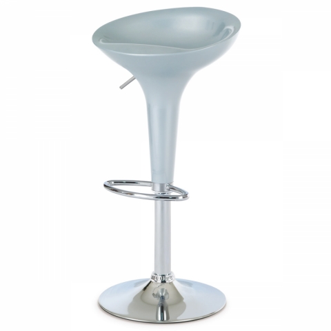 barová židle plastová stříbrná chrom AUB-9002 SIL 