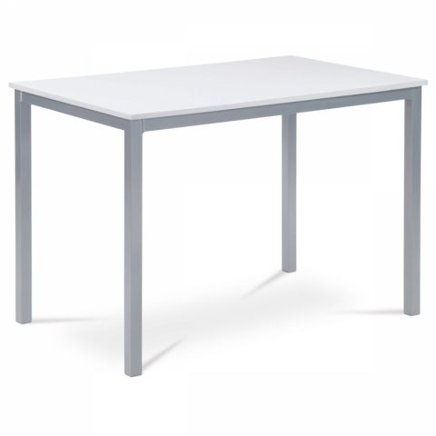 jídelní stůl 110x70 bílý, šedý lak, GDT-202 WT 