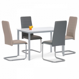 jídelní stůl 110x70 bílý, šedý lak, GDT-202 WT 