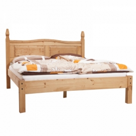 Rustikální postel z masivu 180x200 borovice, Corona vosk 163623