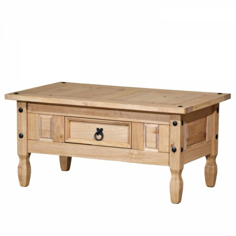 Rustikální konferenční stolek masiv borovice, Corona 163910 vosk