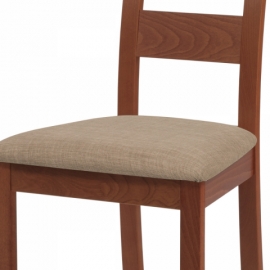 Jídelní židle masiv buk, barva třešeň, potah béžový BC-2603 TR3