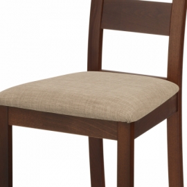 Jídelní židle masiv buk, barva ořech, potah světlý, BC-2603 WAL