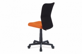 Kancelářská židle, oranžová mesh, plastový kříž, síťovina černá KA-2325 ORA