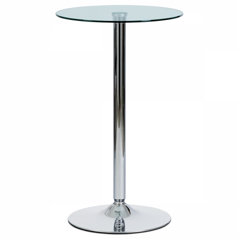 Barový stůl čiré sklo, chrom, AUB-6070 CLR 