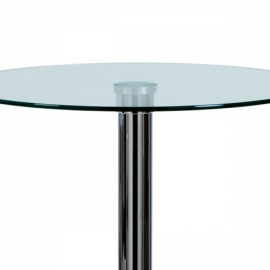 Barový stůl čiré sklo / chrom, pr. 60 cm AUB-6070 CLR