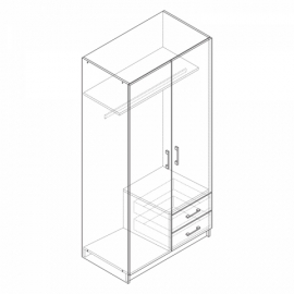 Šatní skříň buk tyč police šuplíky Eso 11521 